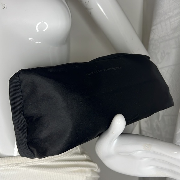 Narciso Rodriguez Black Satin Zip Clutch Bag - Picture 1 of 10